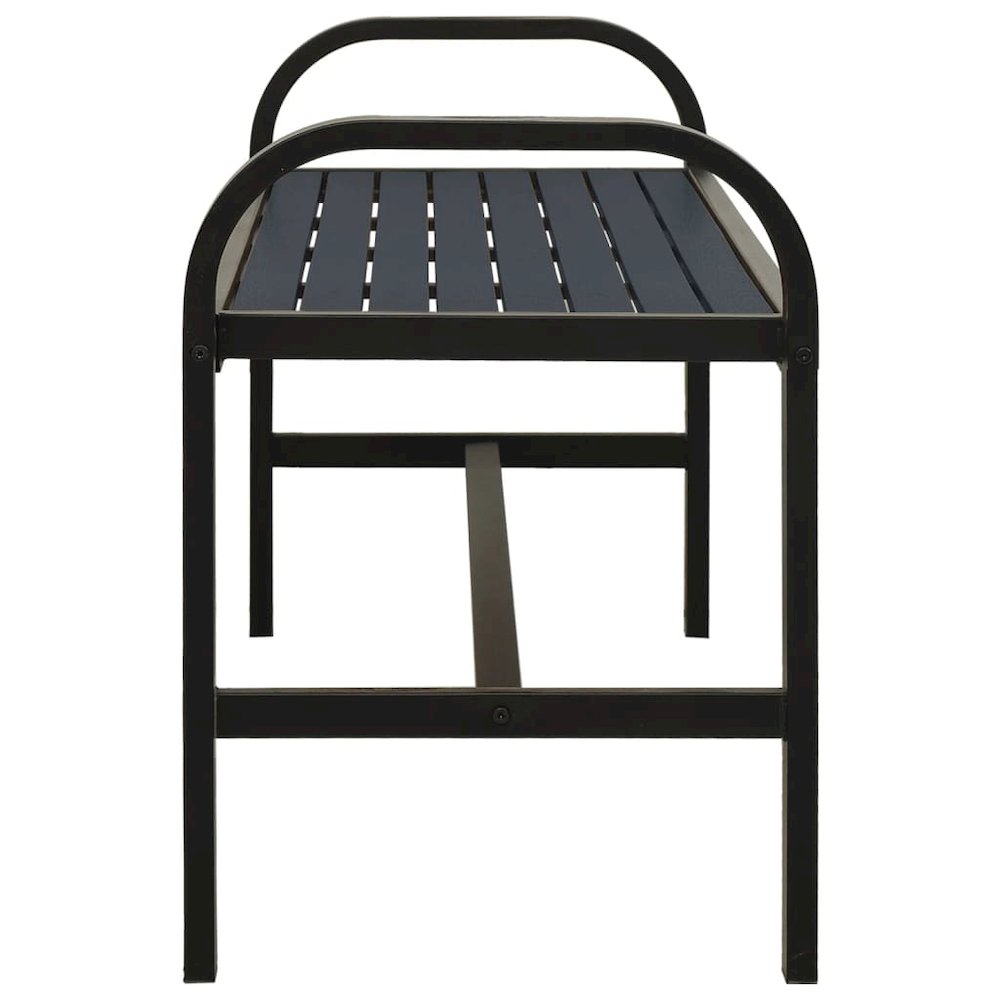 Garden Bench Black Steel, WPC Standard Durable Garden Bench. Picture 4