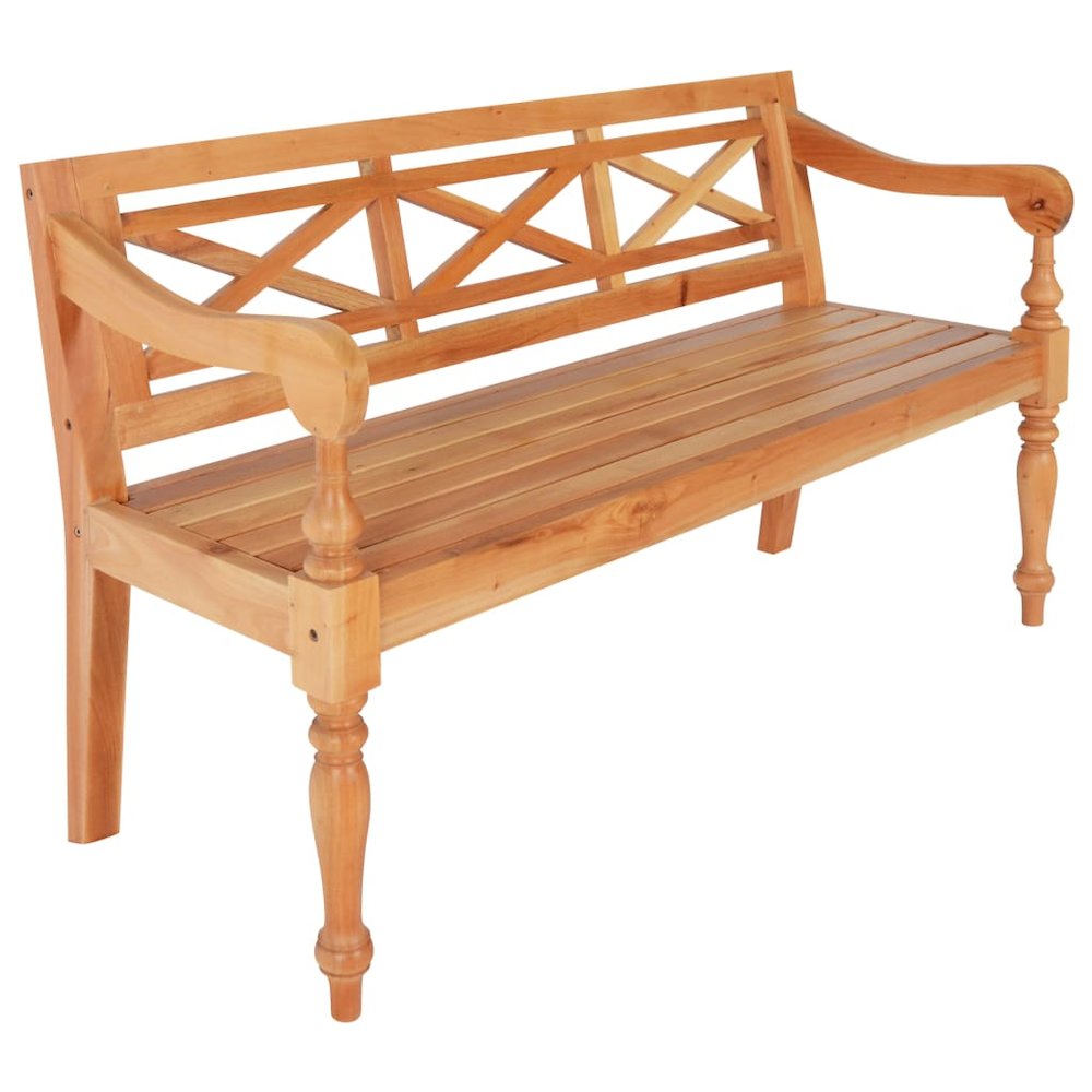 Bench Light Brown Solid Mahogany Wood Medium Durable Bench. Picture 1