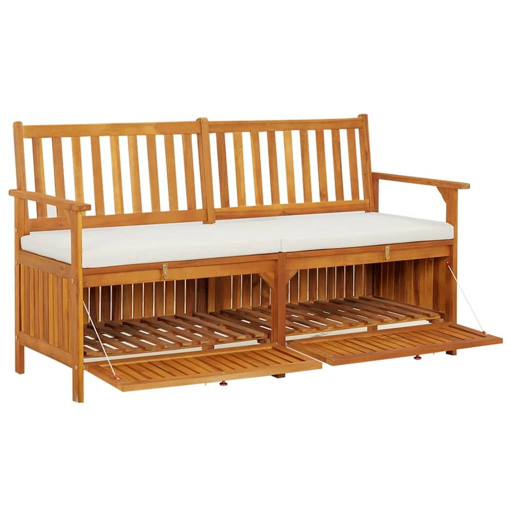 Bench Brown Solid Acacia wood, 100% polyester Medium. Picture 4