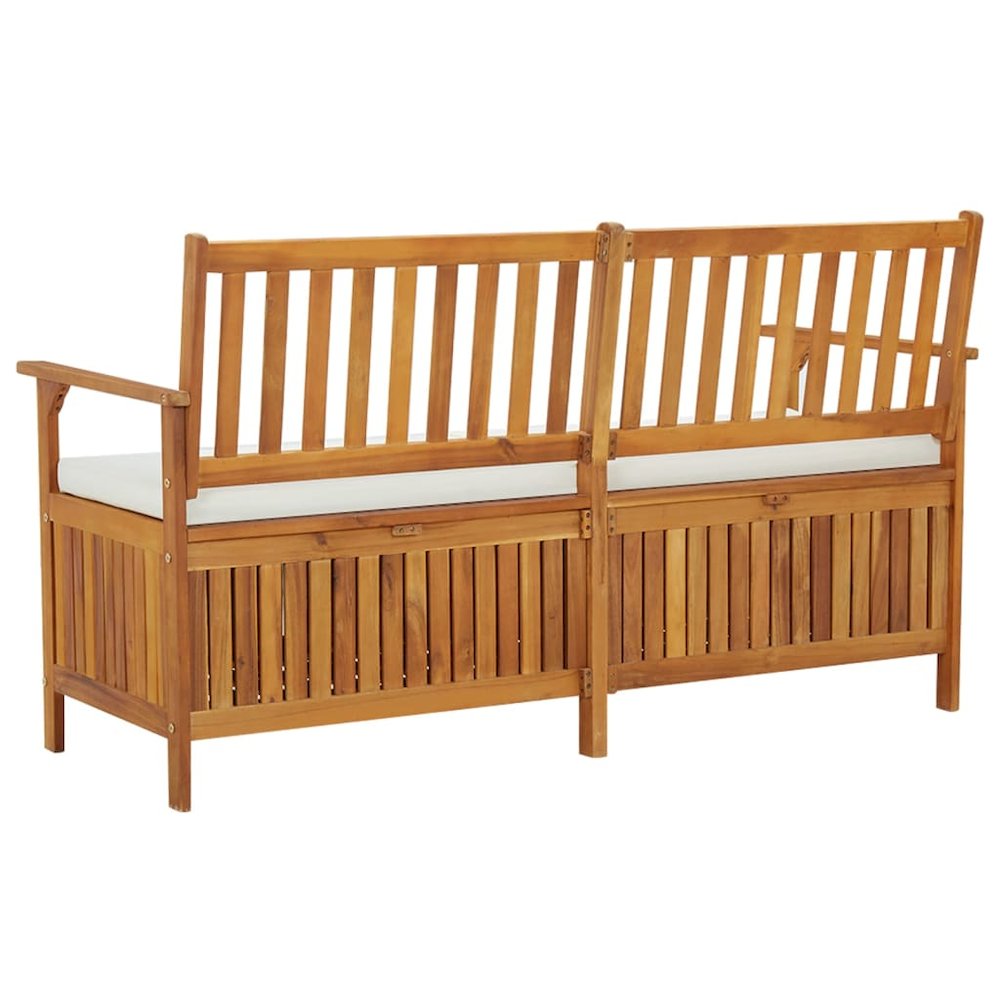 Bench Brown Solid Acacia wood, 100% polyester Medium. Picture 5