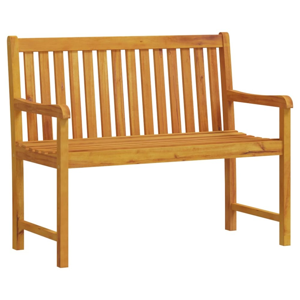 Garden Bench Natural Wood Solid Acacia Wood Small Garden Bench. Picture 2