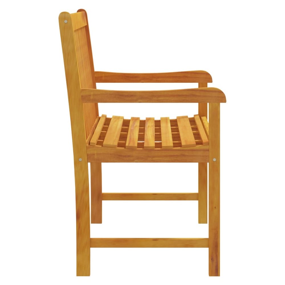 Garden Bench Natural Wood Solid Acacia Wood Small Garden Bench. Picture 4