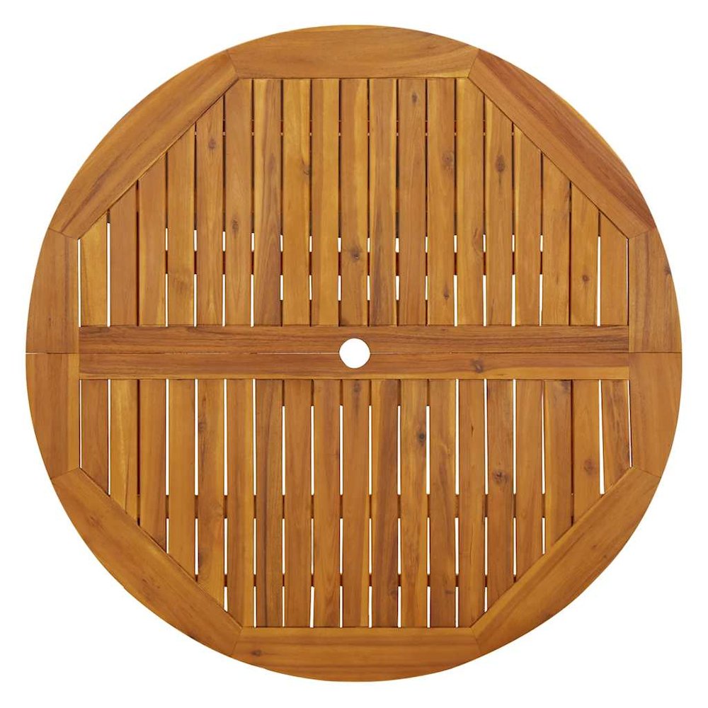 Garden Table Natural wood Solid acacia wood Medium Foldable. Picture 6