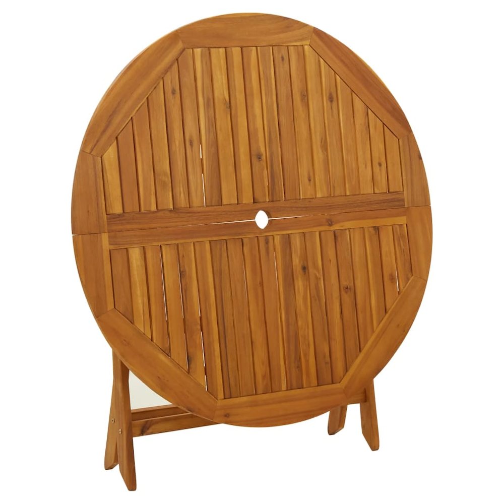 Garden Table Natural wood Solid acacia wood Medium Foldable. Picture 8
