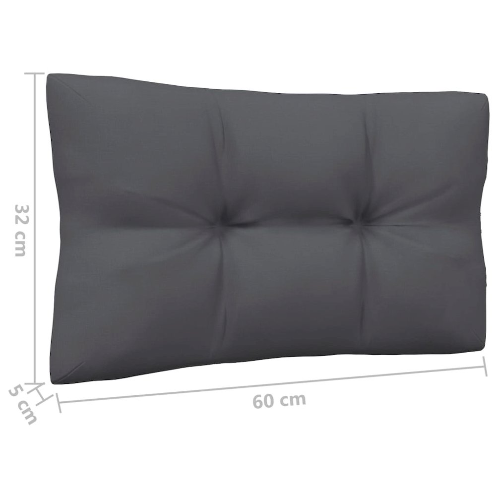 Garden Middle Sofa Black, Anthracite Solid pine wood, 100% polyester. Picture 8