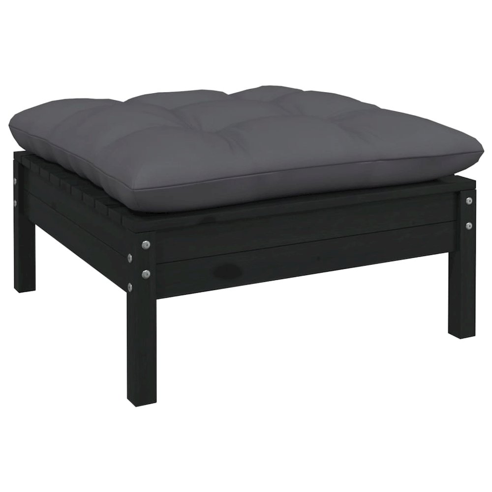 2-seater Garden Sofa Set of 2 Black. Picture 3