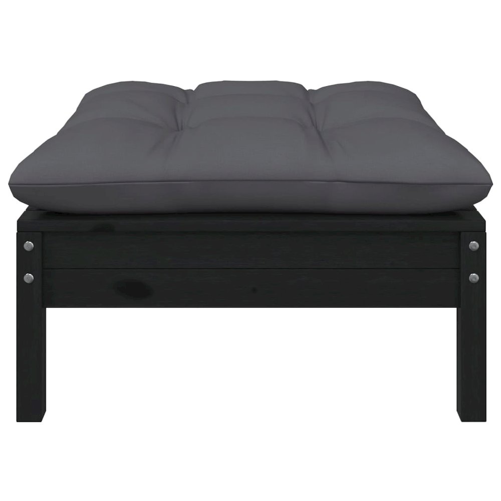 2-seater Garden Sofa Set of 2 Black. Picture 4