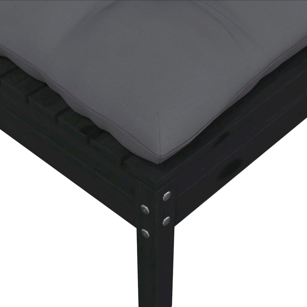 2-seater Garden Sofa Set of 2 Black. Picture 5