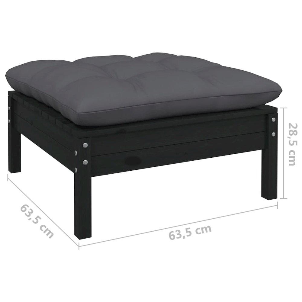 2-seater Garden Sofa Set of 2 Black. Picture 7