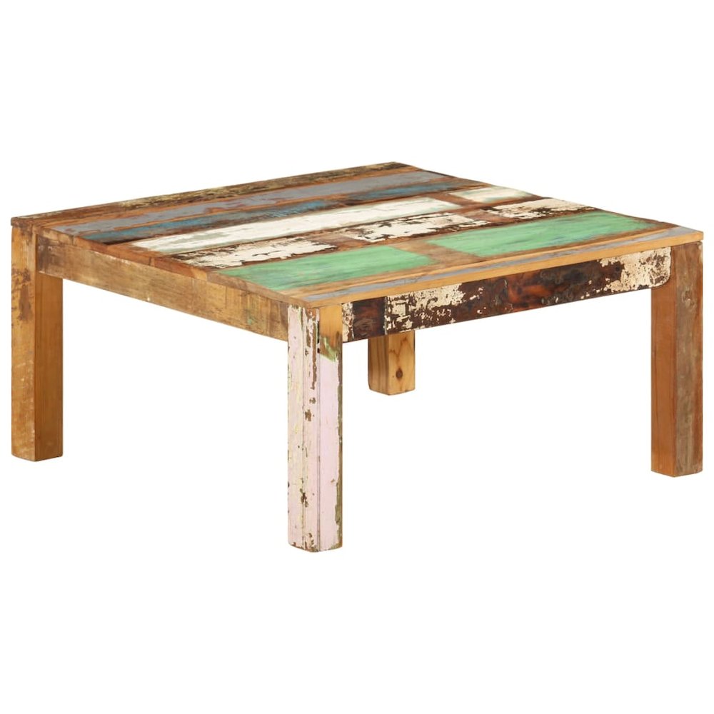 Coffee Table Multicolour Solid reclaimed wood 31.5x31.5x15.7 in. Picture 1