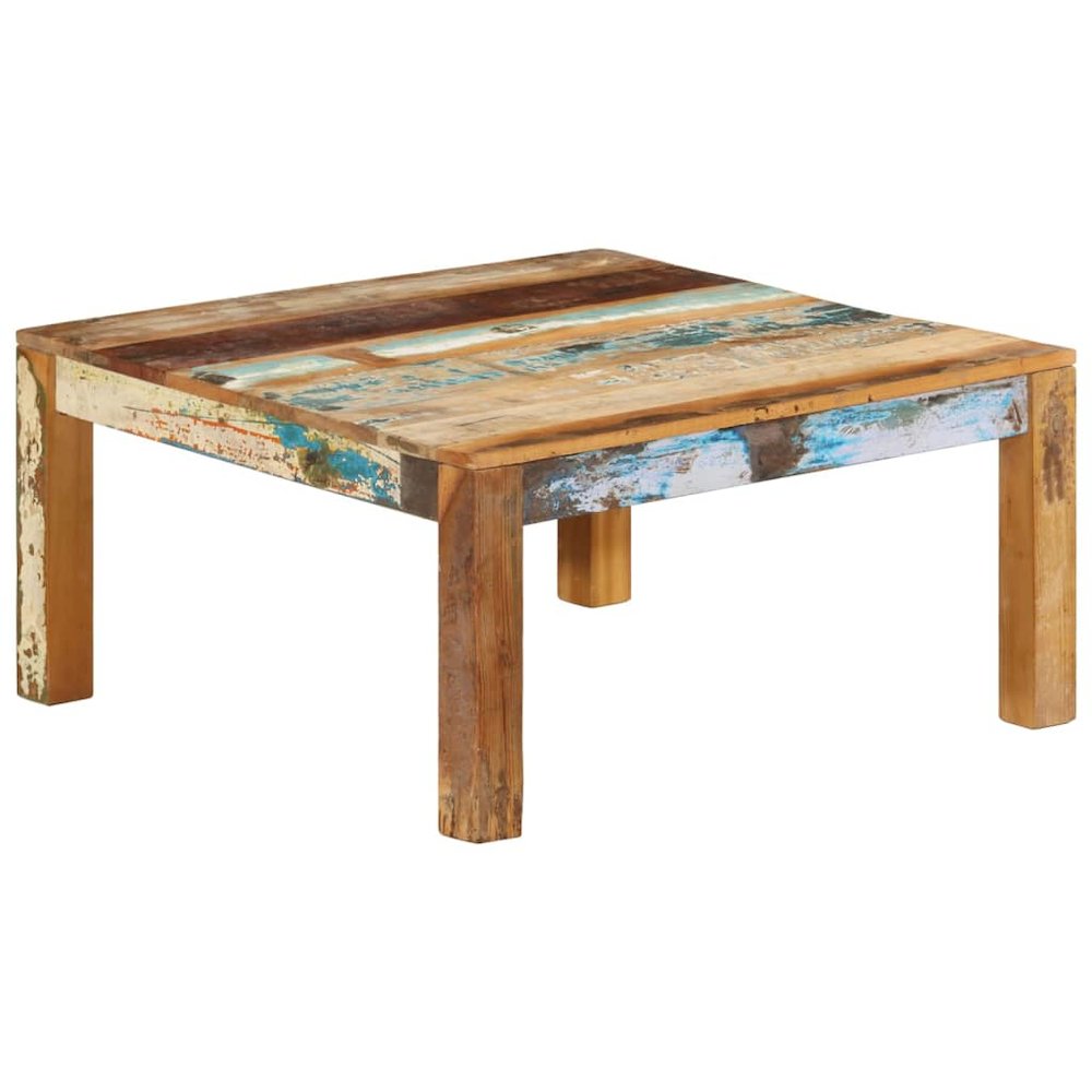 Coffee Table Multicolour Solid reclaimed wood 31.5x31.5x15.7 in. Picture 11
