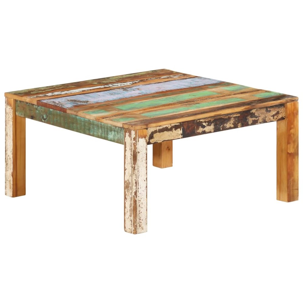 Coffee Table Multicolour Solid reclaimed wood 31.5x31.5x15.7 in. Picture 8
