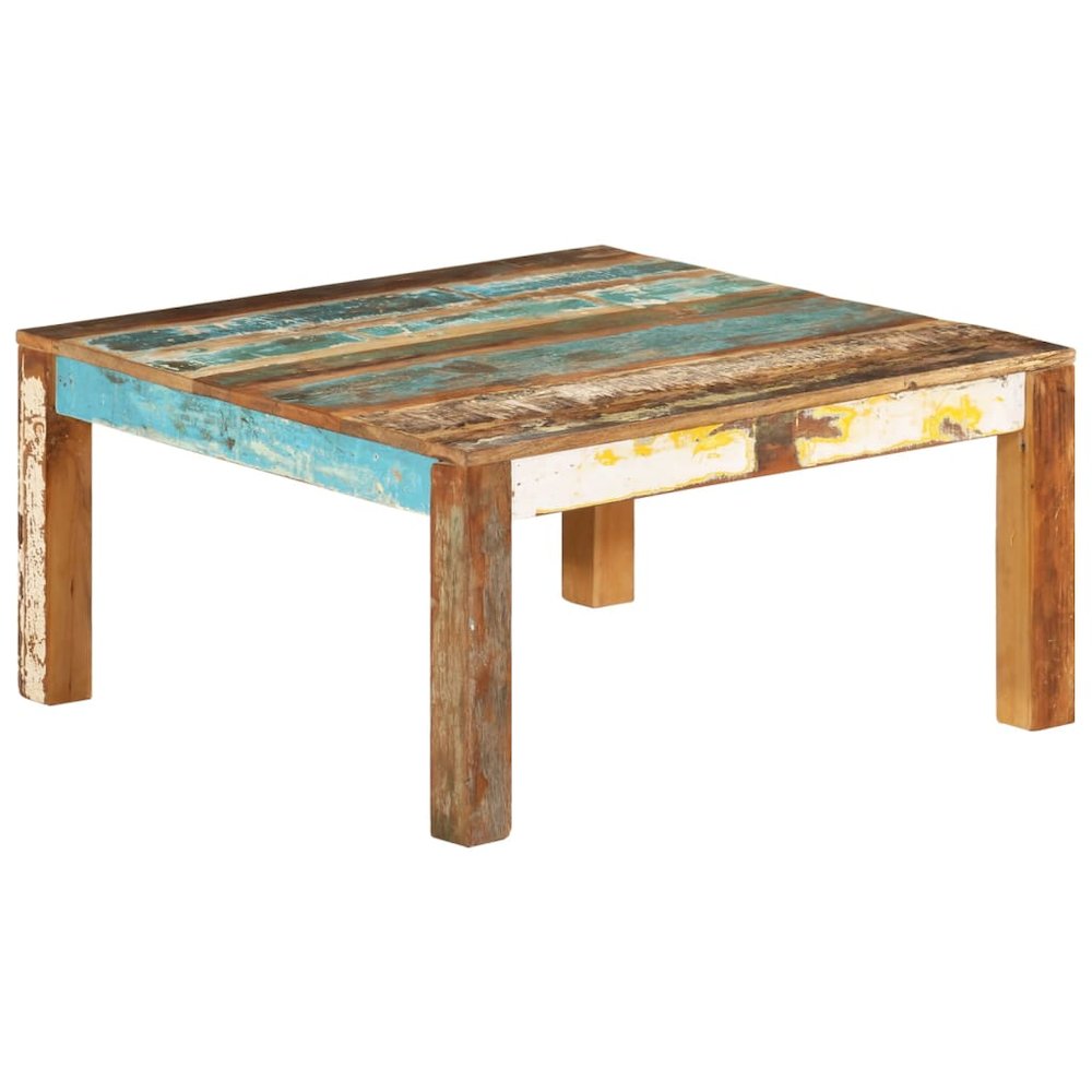 Coffee Table Multicolour Solid reclaimed wood 31.5x31.5x15.7 in. Picture 9