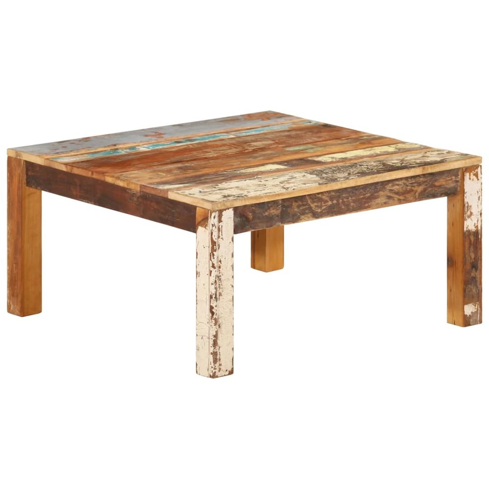 Coffee Table Multicolour Solid reclaimed wood 31.5x31.5x15.7 in. Picture 10