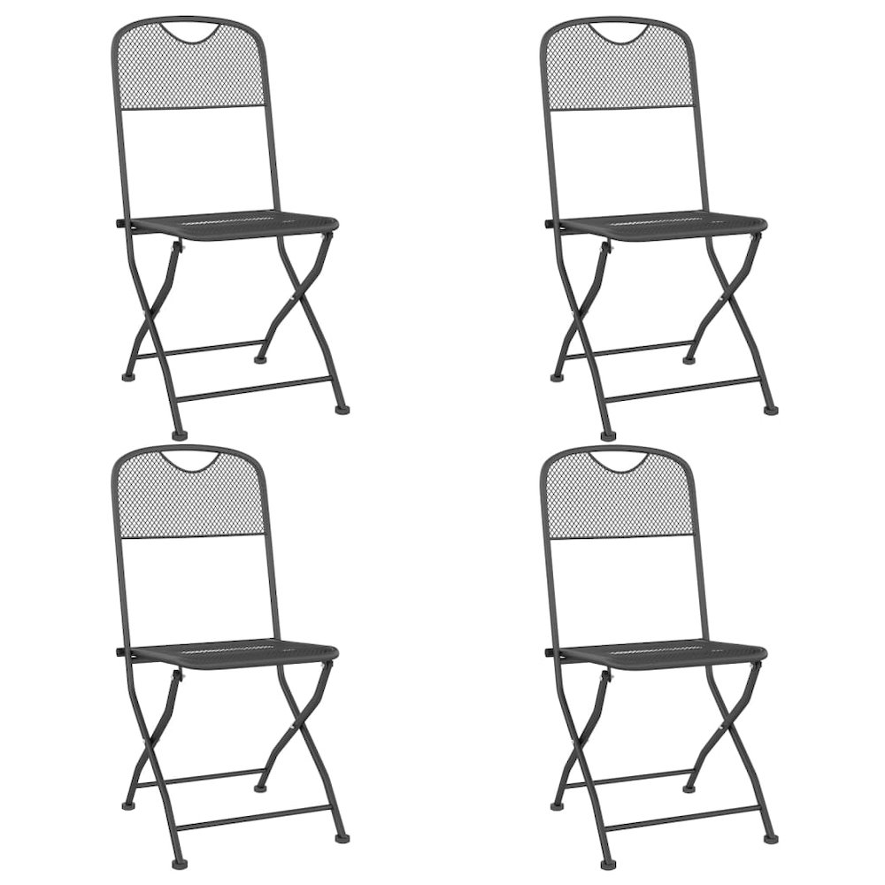 Folding Garden Chair Set of 4 Anthracite. Picture 2