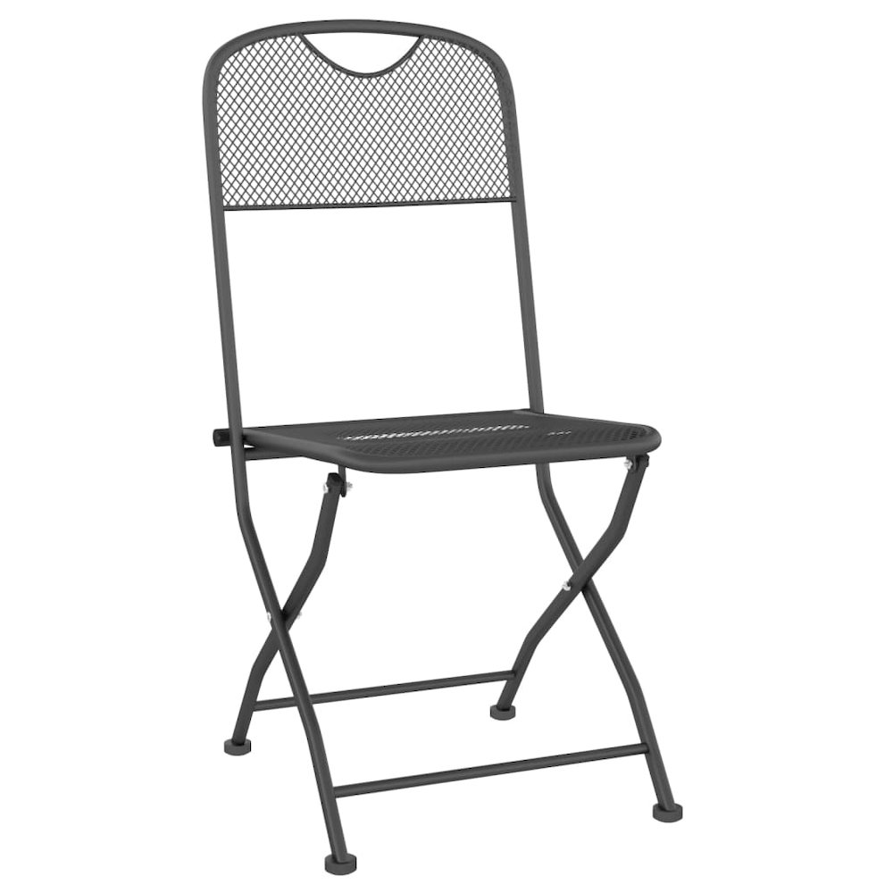 Folding Garden Chair Set of 4 Anthracite. Picture 3