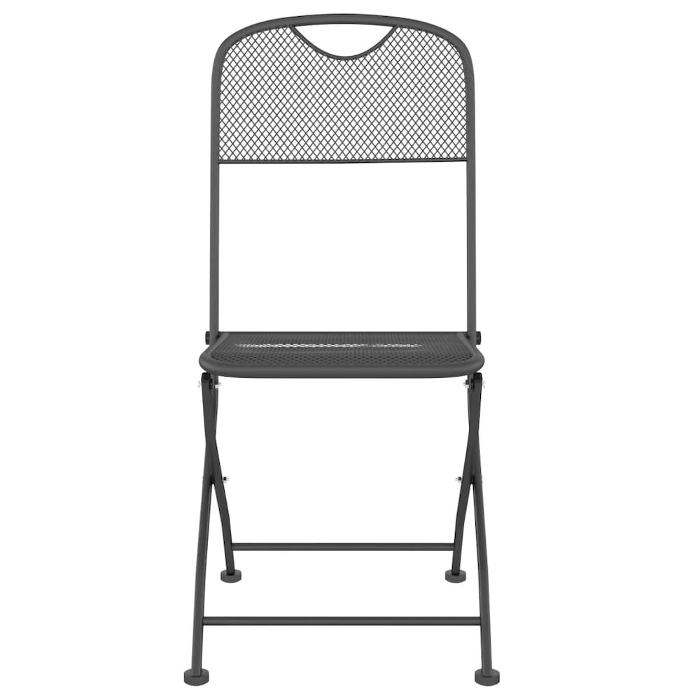 Folding Garden Chair Set of 4 Anthracite. Picture 4