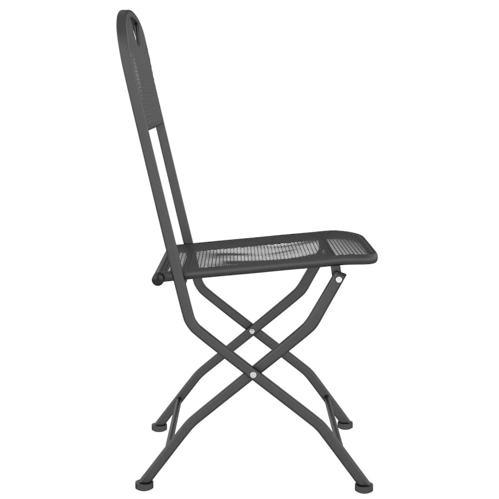 Folding Garden Chair Set of 4 Anthracite. Picture 5