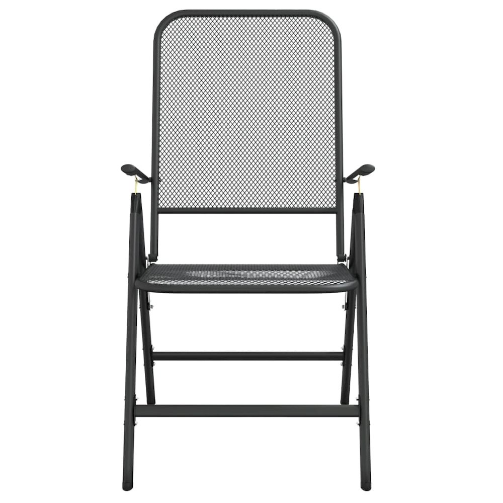 Folding Garden Chair Set of 2 Anthracite. Picture 4