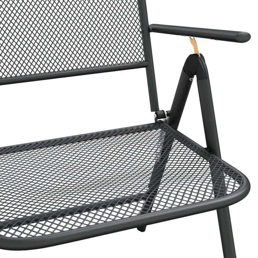 Folding Garden Chair Set of 2 Anthracite. Picture 8