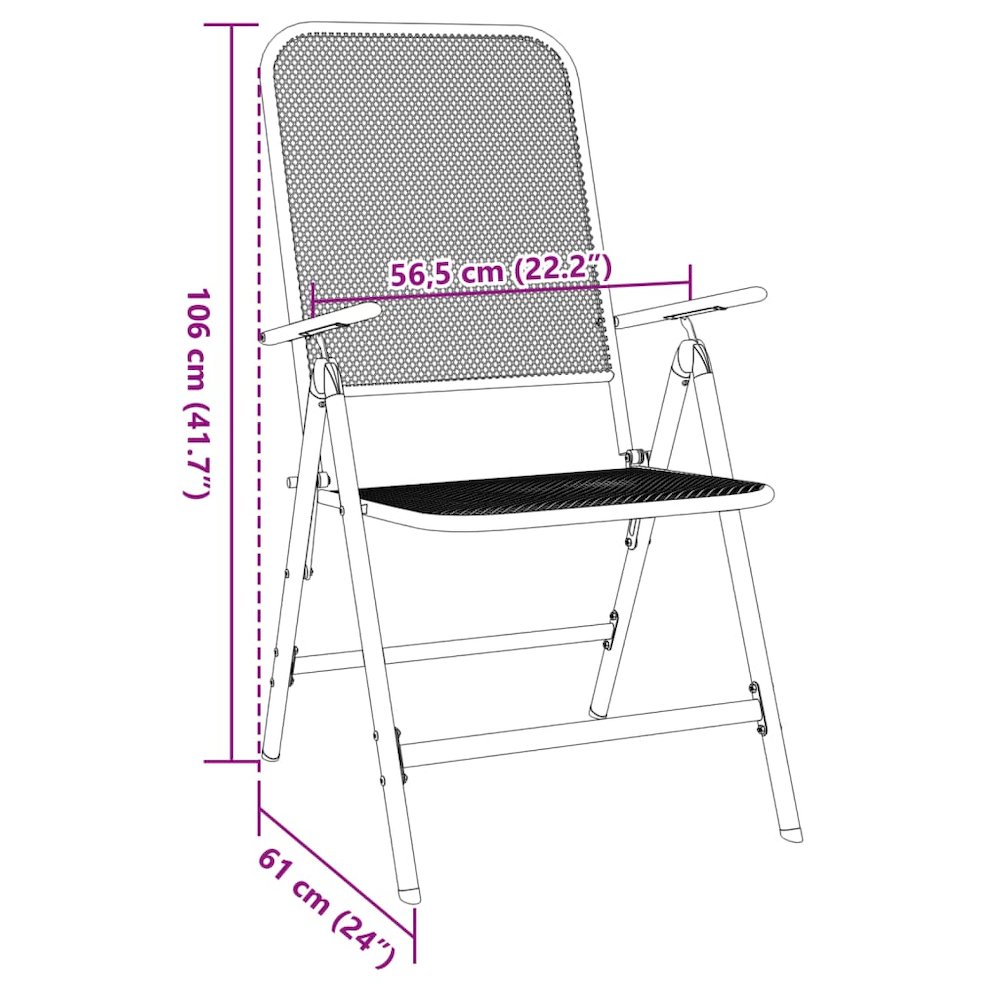 Folding Garden Chair Set of 2 Anthracite. Picture 9