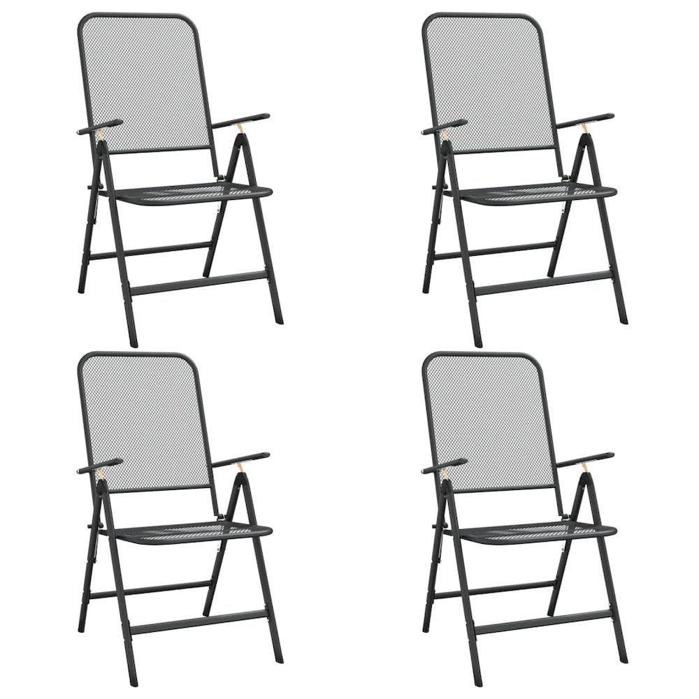 Folding Garden Chair Set of 4 Anthracite. Picture 2