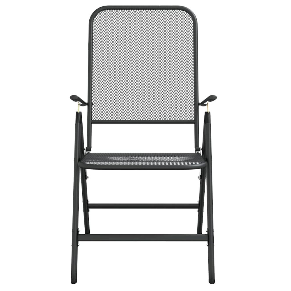 Folding Garden Chair Set of 4 Anthracite. Picture 4