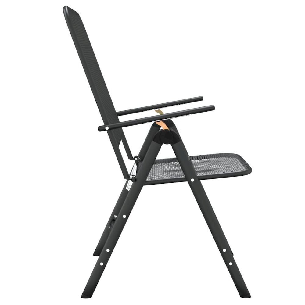 Folding Garden Chair Set of 4 Anthracite. Picture 5