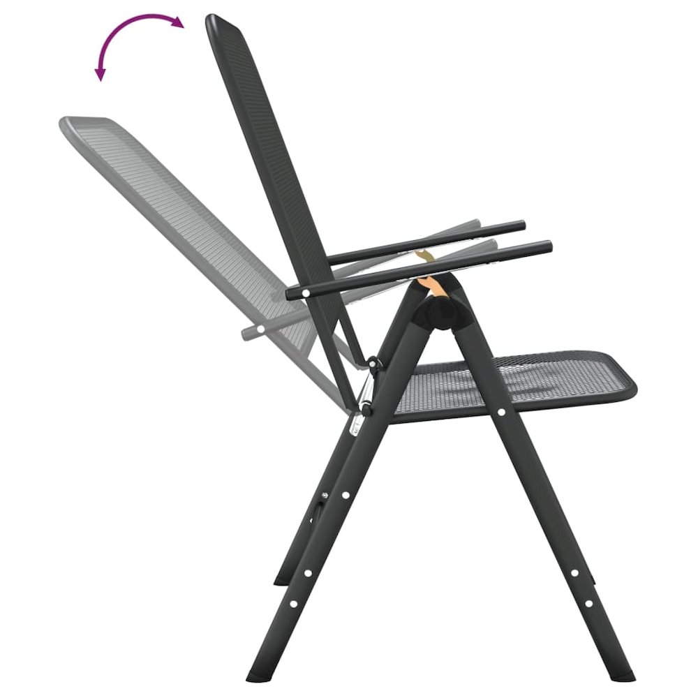 Folding Garden Chair Set of 4 Anthracite. Picture 7