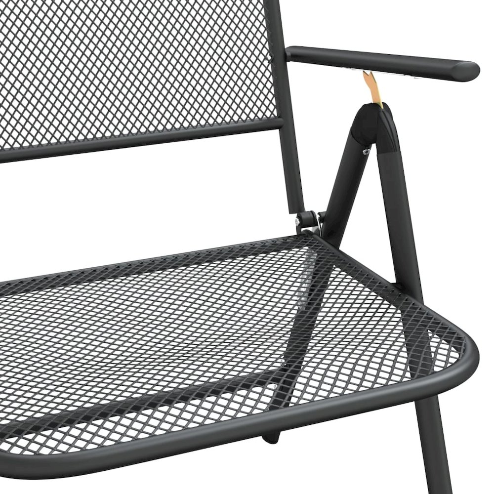 Folding Garden Chair Set of 4 Anthracite. Picture 8