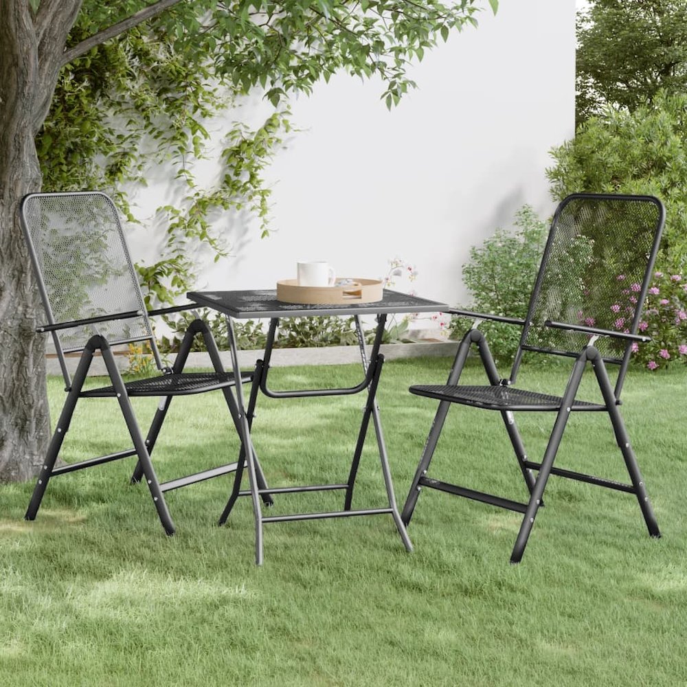 Garden Table Anthracite Expanded metal mesh Small. Picture 1