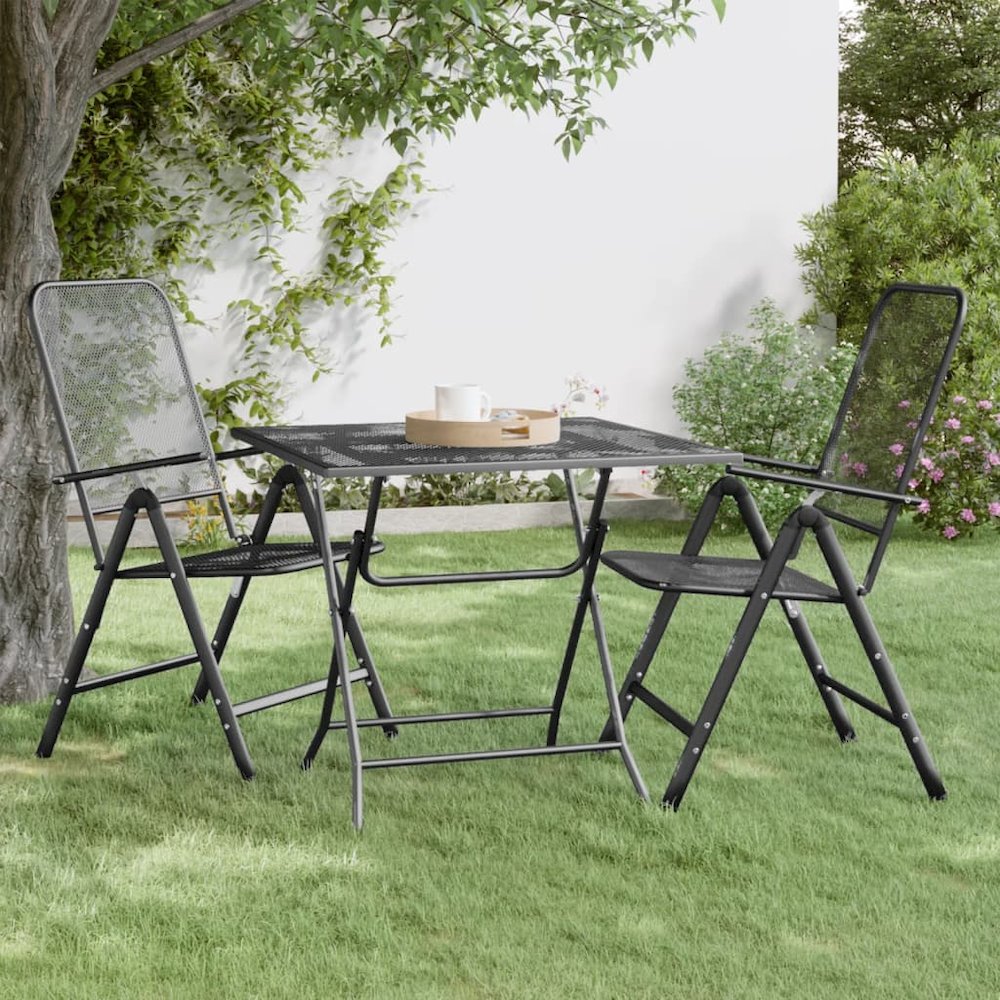 Garden Table Anthracite Expanded metal mesh Large Durable. Picture 1