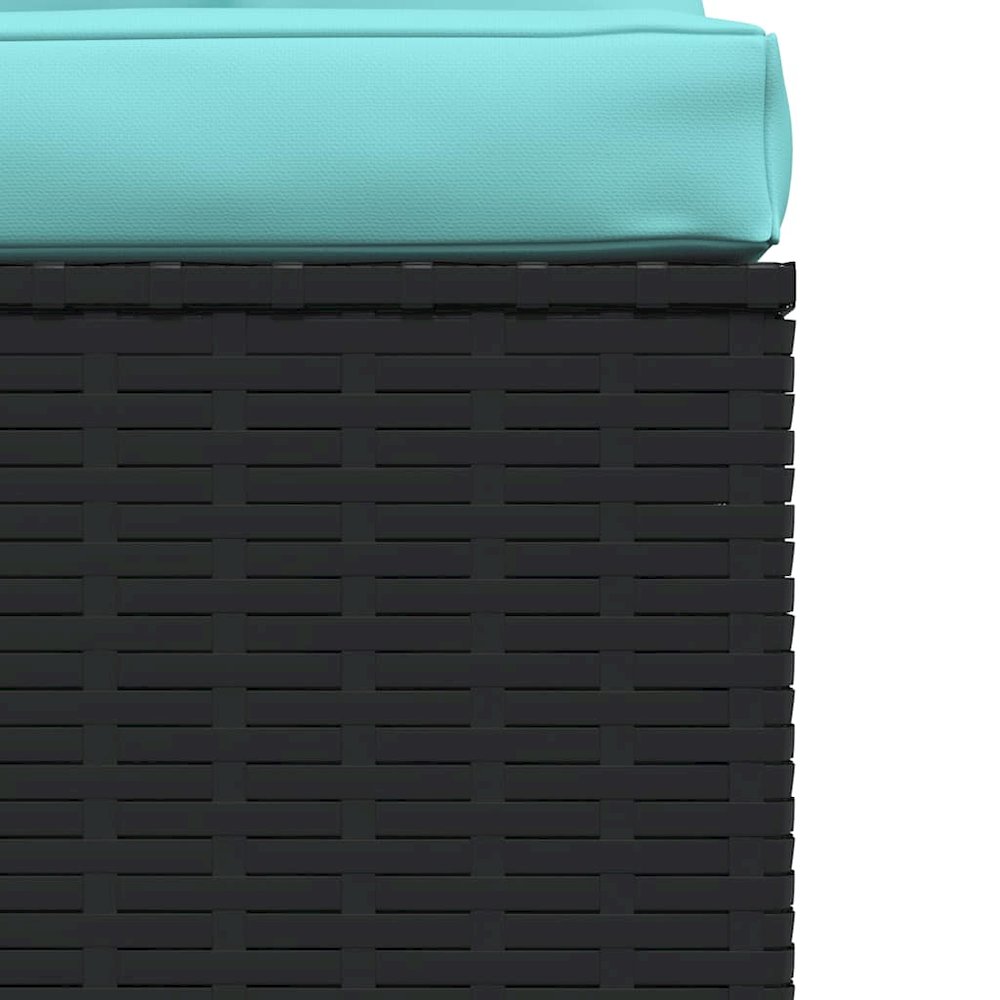 Garden Middle Sofa Black PE rattan, powder-coated steel, fabric. Picture 7