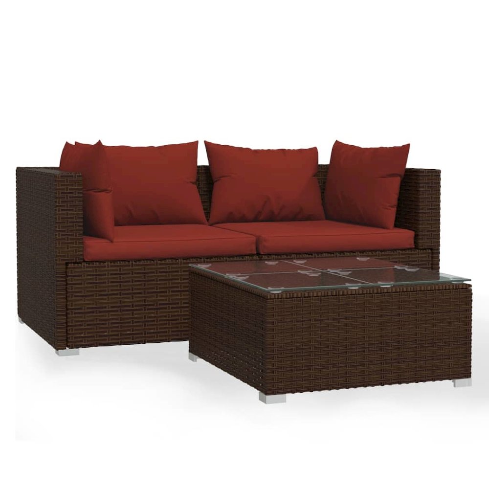 Garden Lounge Set Brown PE rattan Medium Modular. Picture 2