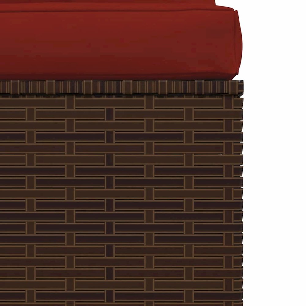 Garden Middle Sofa Brown PE rattan, powder-coated steel, plastic. Picture 7