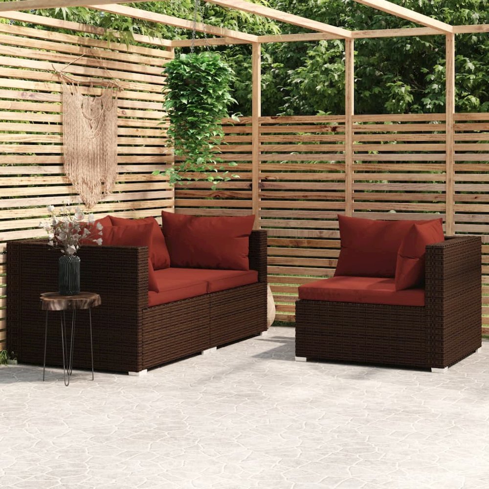 Garden Lounge Set Brown, Cinnamon Red. Picture 1