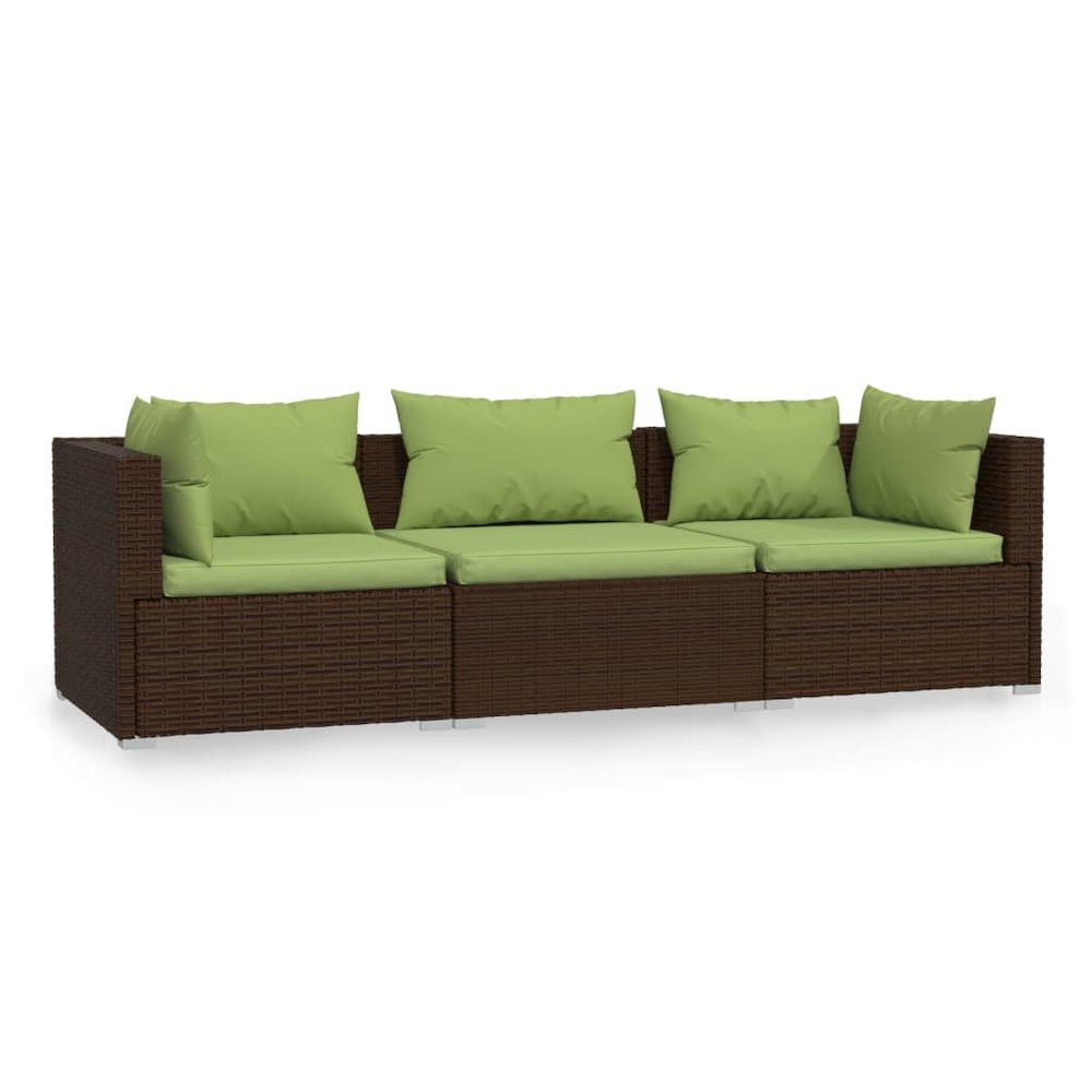 3-seater Sofa Brown, Green. Picture 2