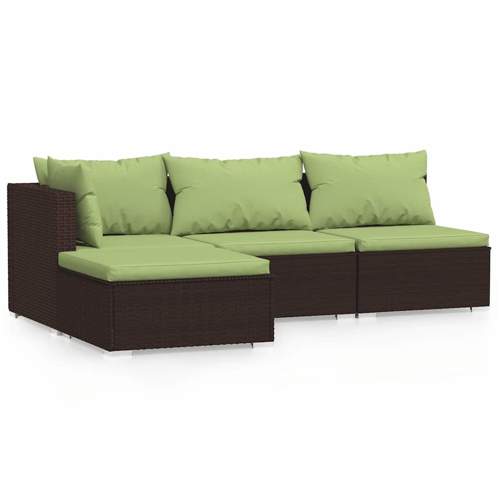 Garden Lounge Set Brown, Green. Picture 1