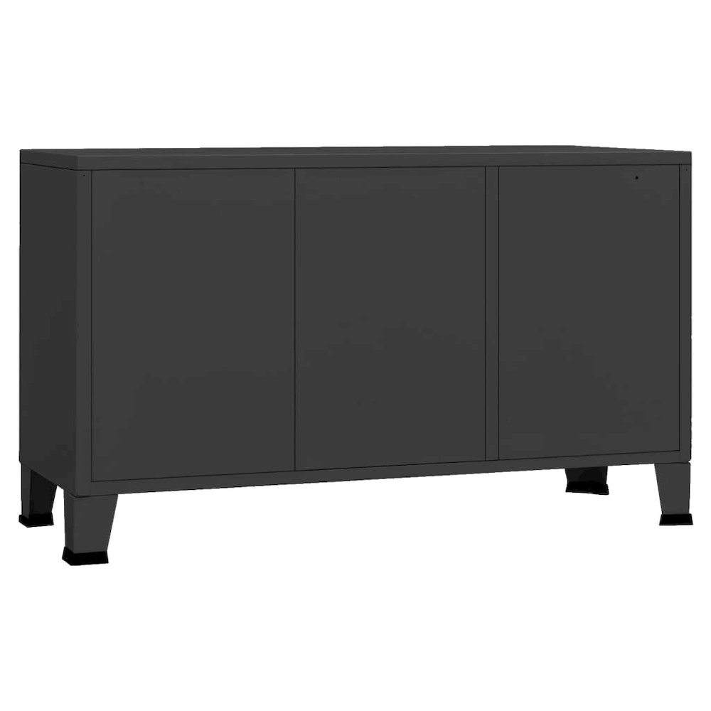 Sideboard Black Metal, glass Medium Sideboard Rectangular. Picture 5