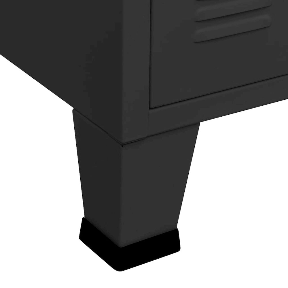 Sideboard Black Metal, glass Medium Sideboard Rectangular. Picture 8