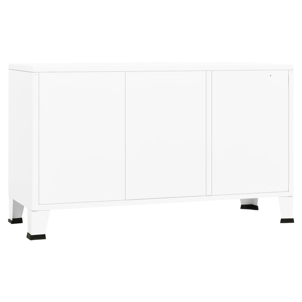 Sideboard White Metal and Glass Medium Shelving Sideboard. Picture 5