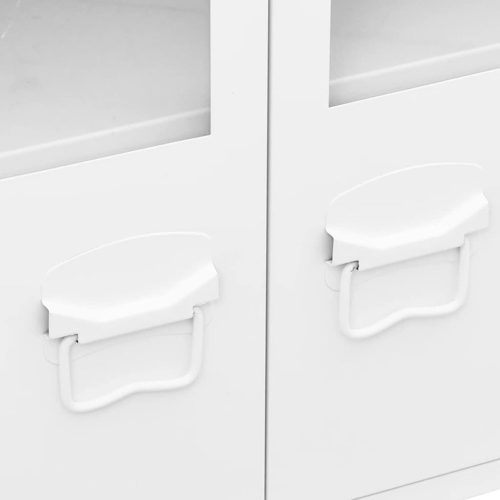 Sideboard White Metal and Glass Medium Shelving Sideboard. Picture 7