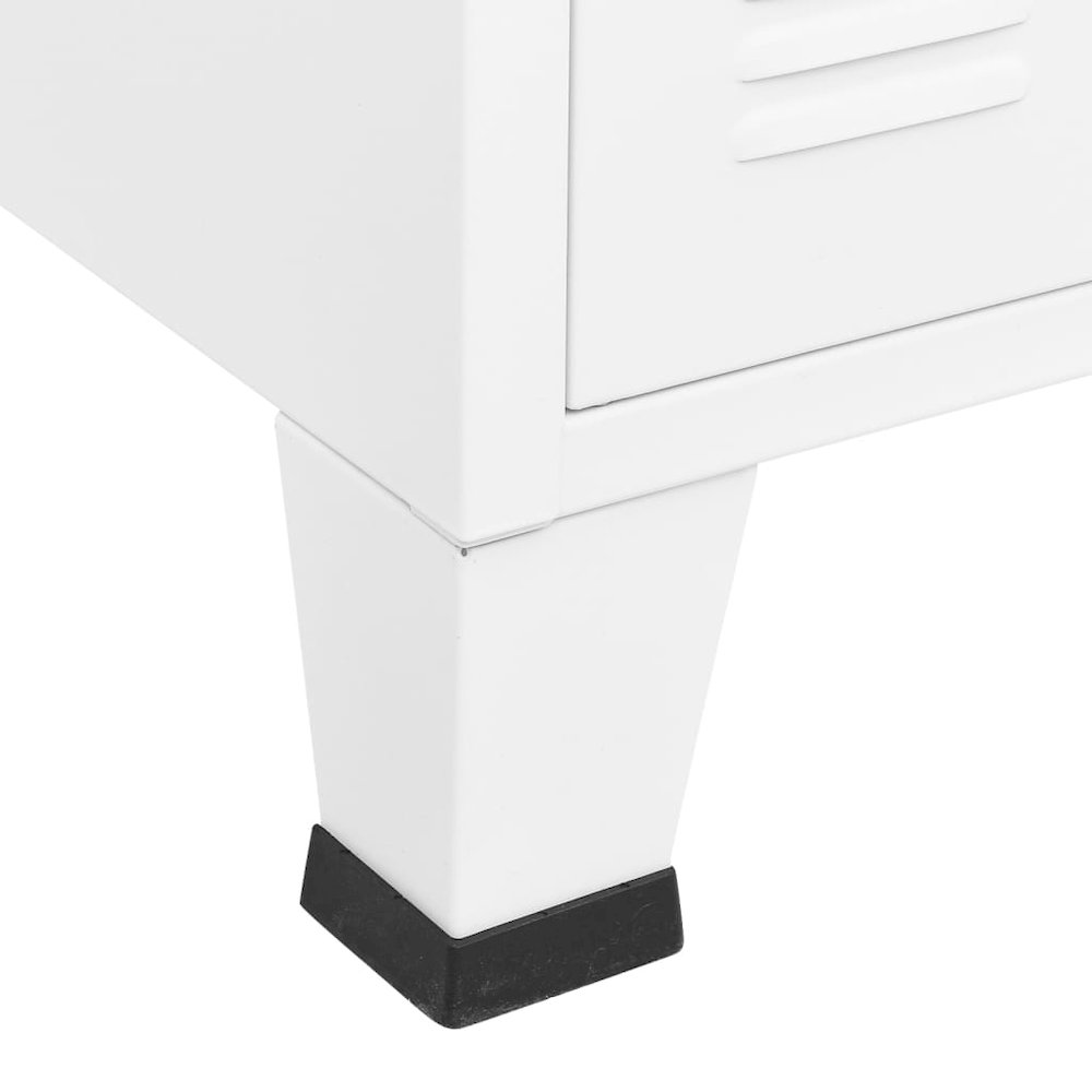 Sideboard White Metal and Glass Medium Shelving Sideboard. Picture 8