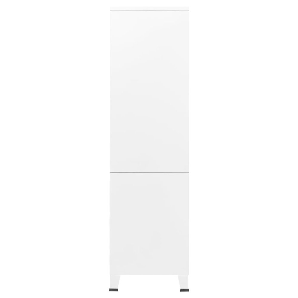 vidaXL Industrial Wardrobe White 35.4"x19.7"x70.9" Metal. Picture 5