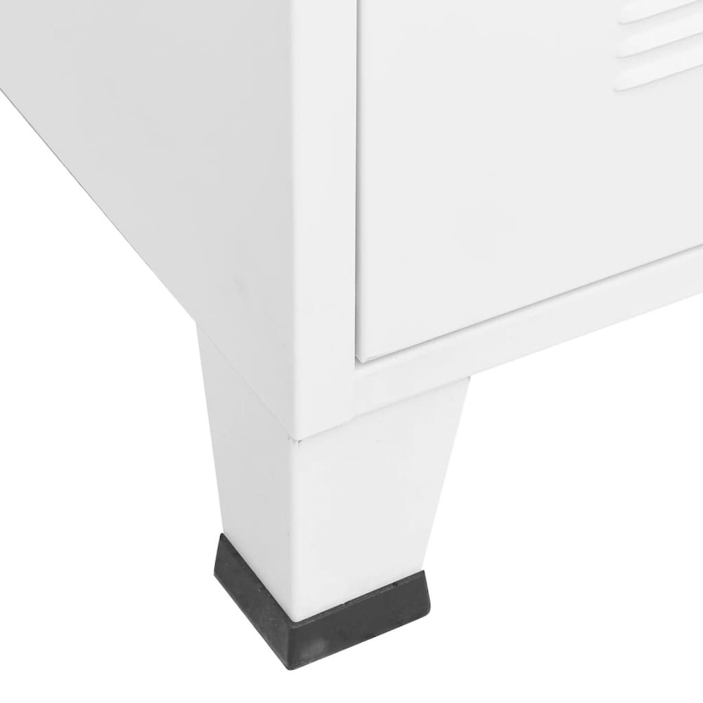 vidaXL Industrial Wardrobe White 35.4"x19.7"x70.9" Metal. Picture 7