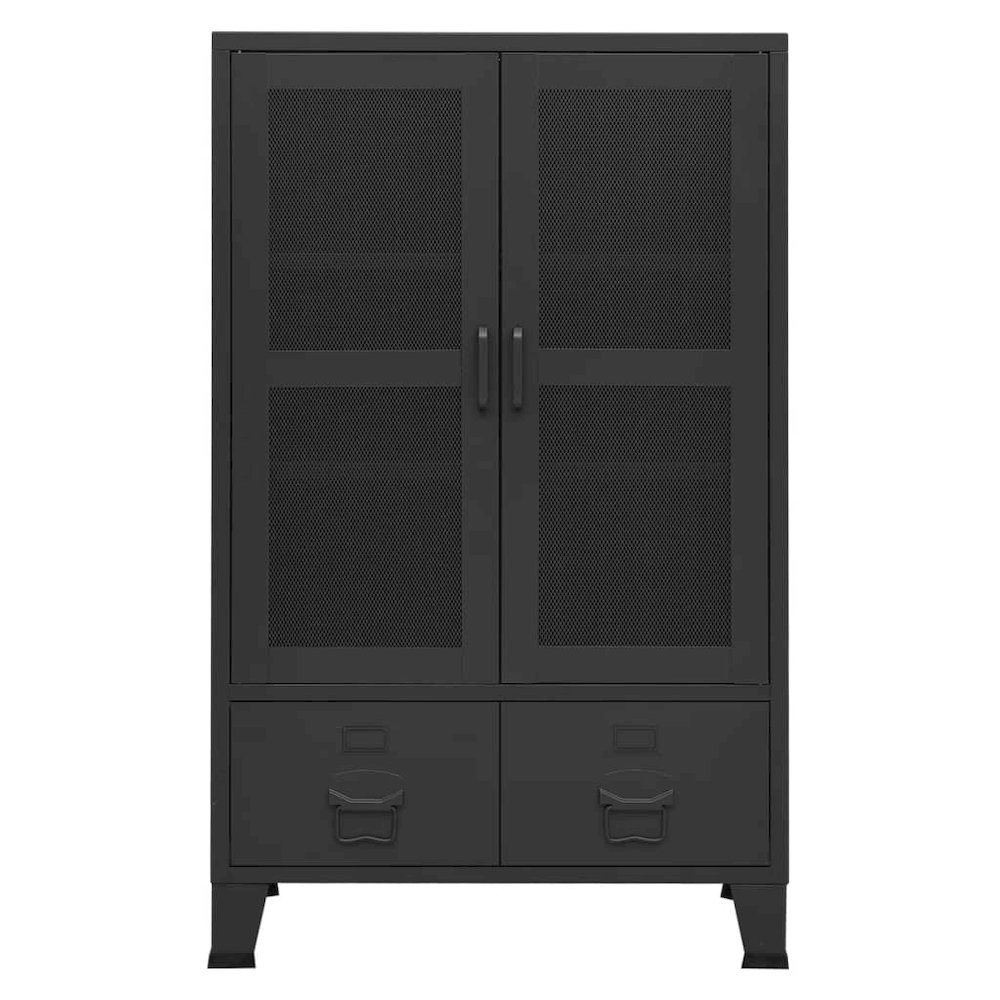 Storage Chest Black Metal 27.6 x 15.7 x 45.3 in Industrial. Picture 3