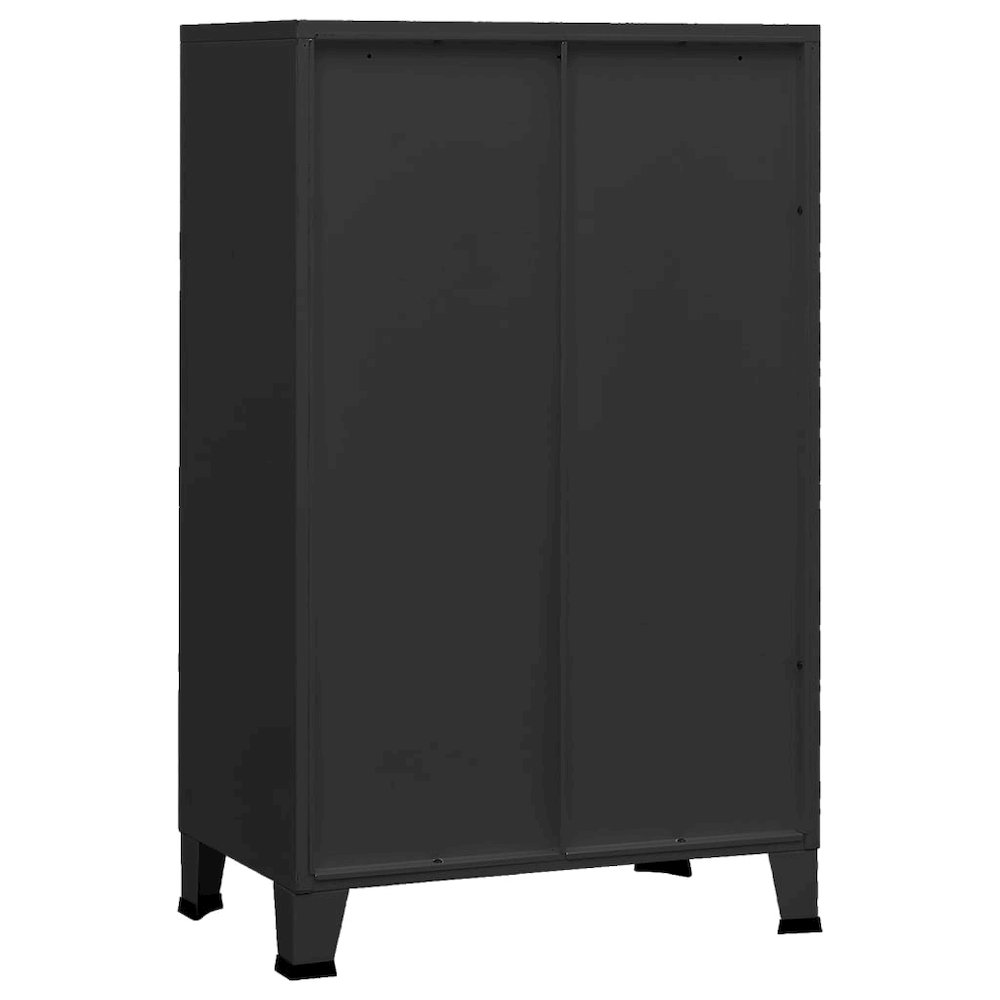 Storage Chest Black Metal 27.6 x 15.7 x 45.3 in Industrial. Picture 5