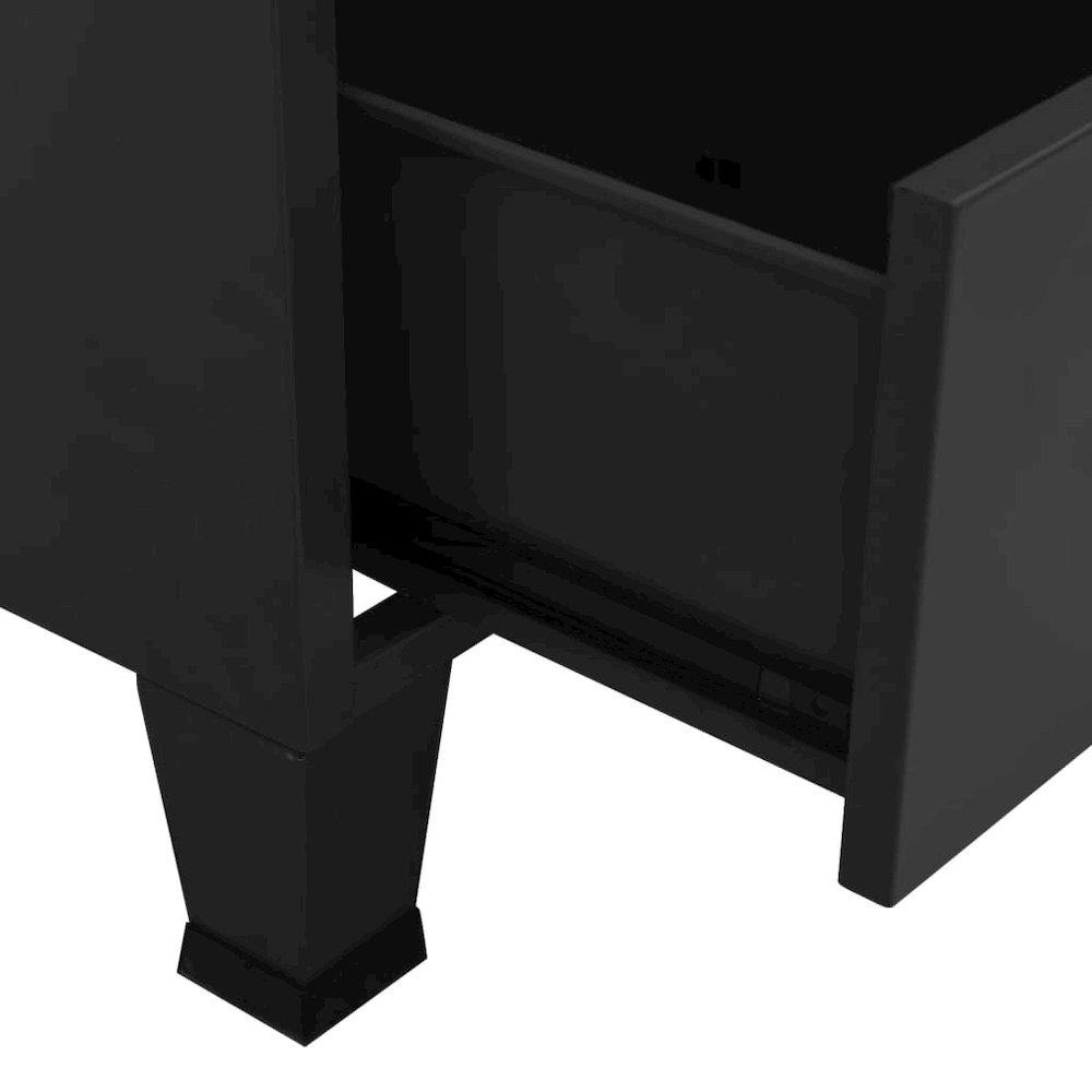 Storage Chest Black Metal 27.6 x 15.7 x 45.3 in Industrial. Picture 8