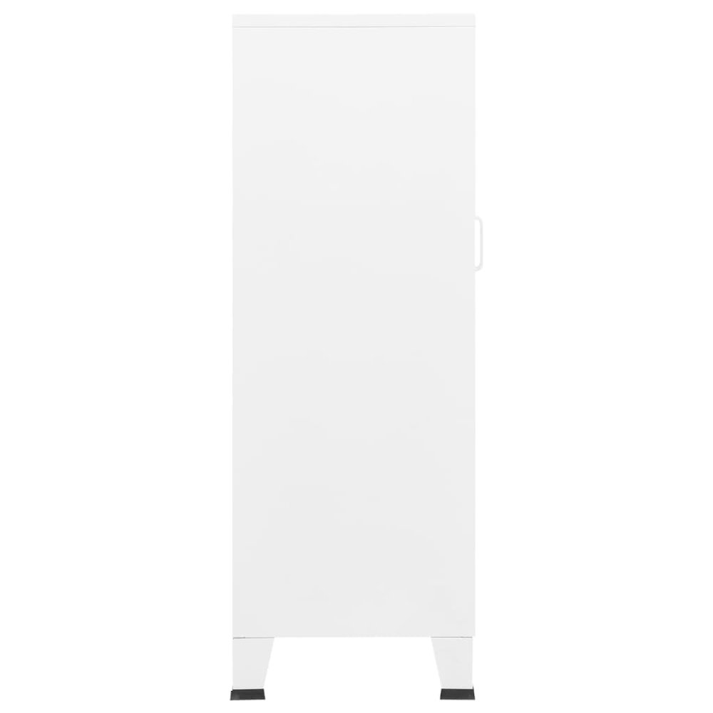 Storage Chest White Metal Medium Storage Chest Rectangular. Picture 4