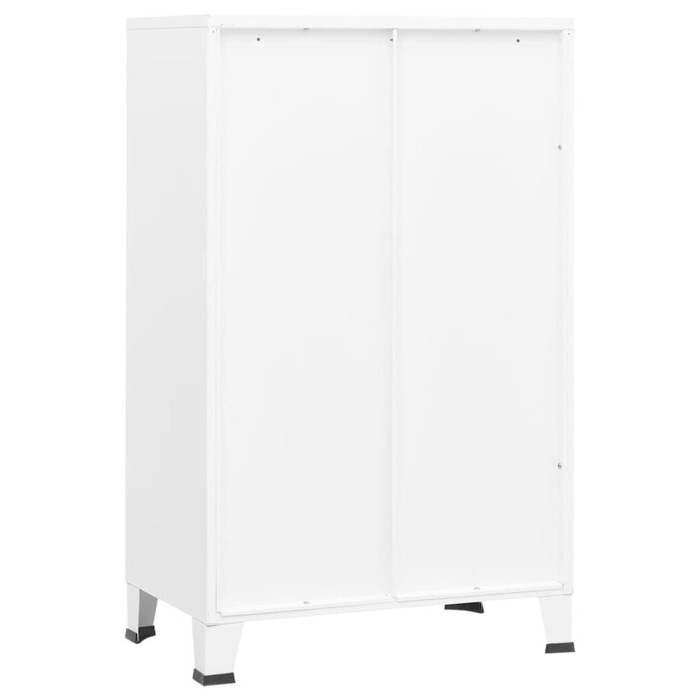 Storage Chest White Metal Medium Storage Chest Rectangular. Picture 5